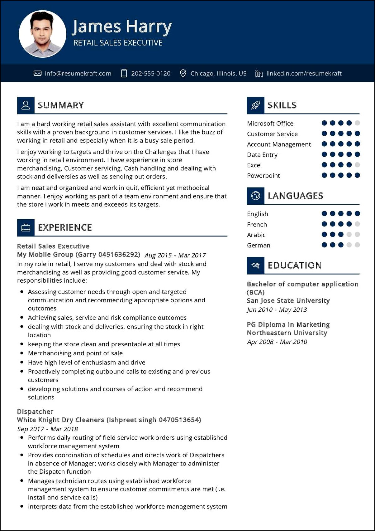 Resume Format For Bca Fre