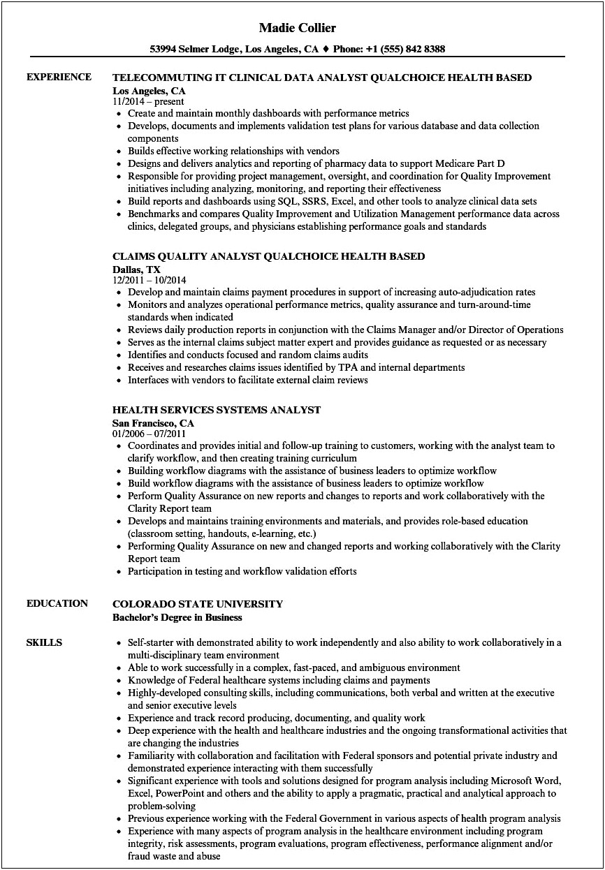 Resume Format For Collier County School District