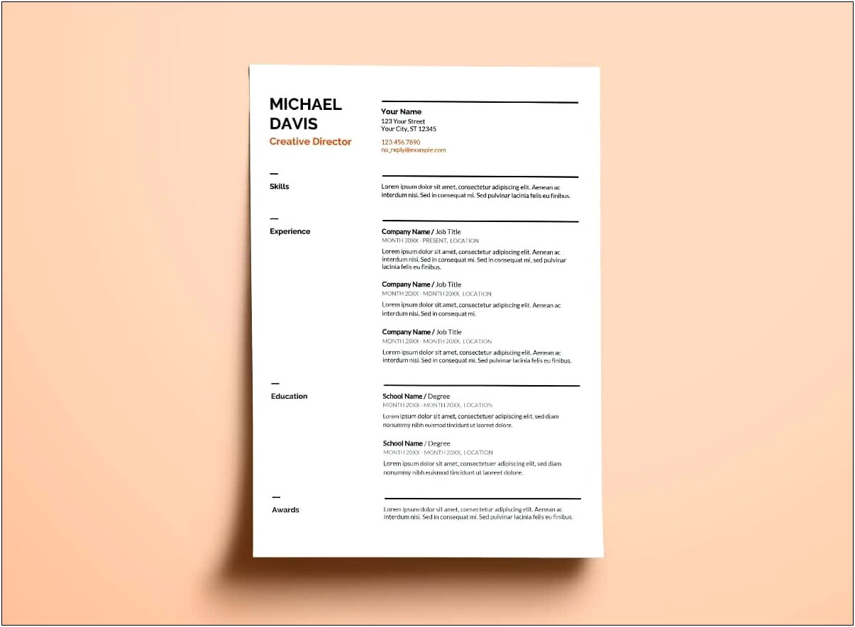 Resume Format For Google Jobs