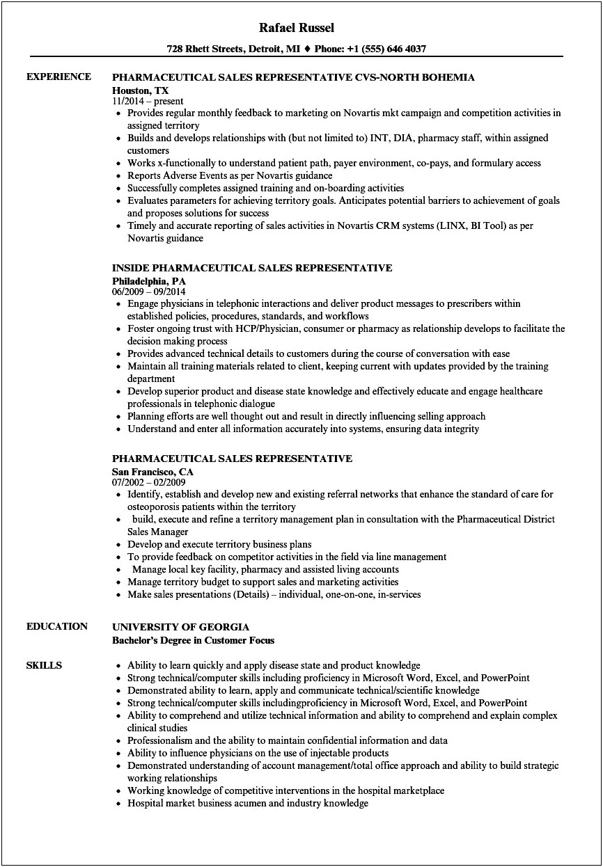 Resume Format For Pharma Jobs