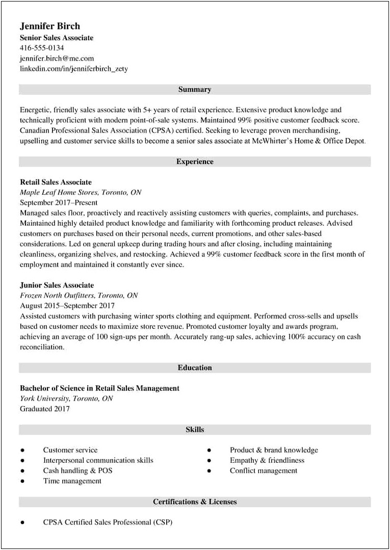 Resume Format For Survival Jobs In Canada