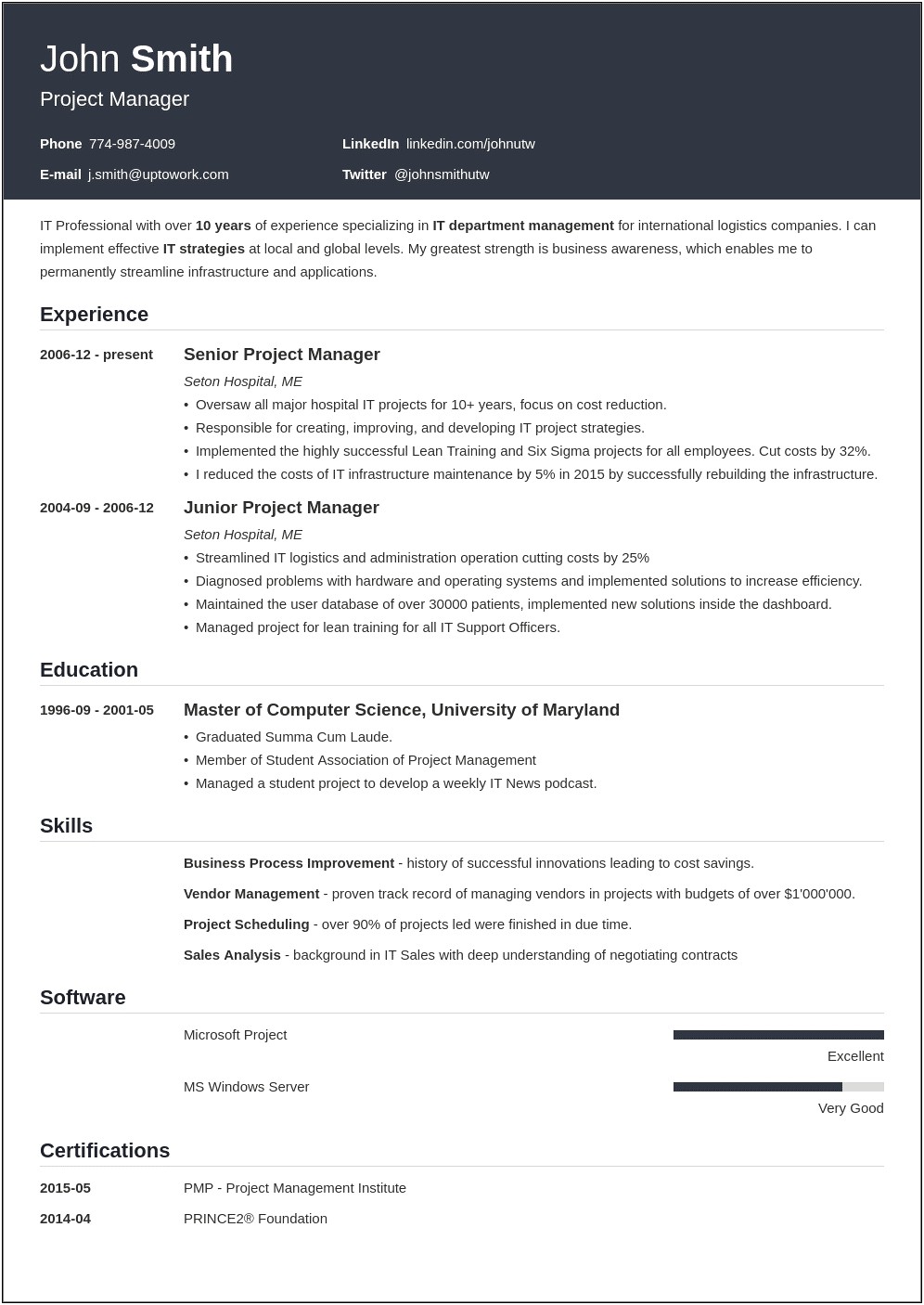 Resume Format In Word For Autofill Applications