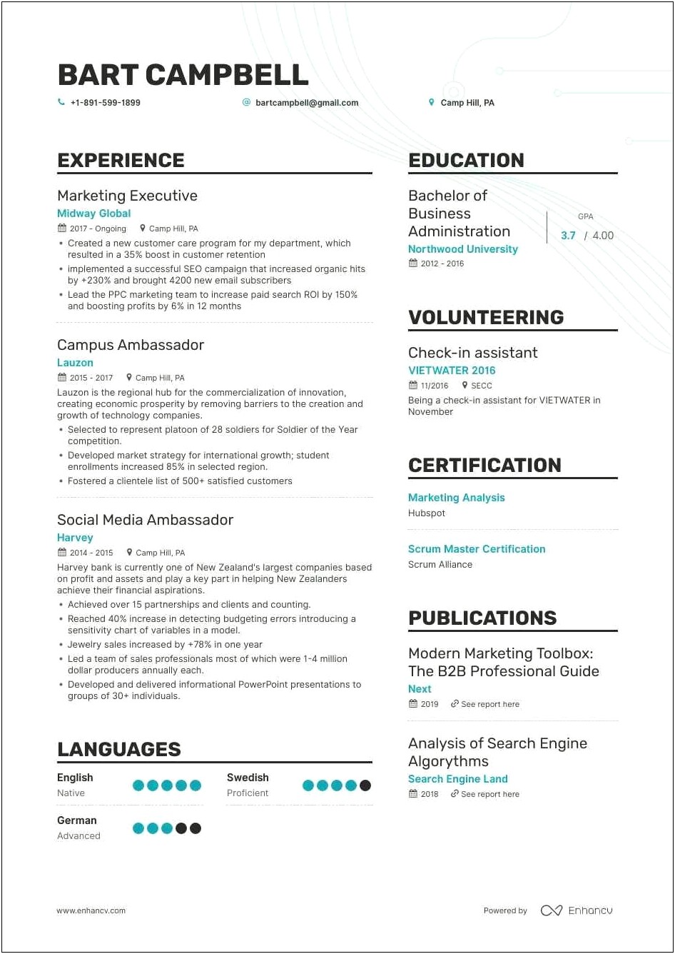 Resume Format Mba 1 Year Experience