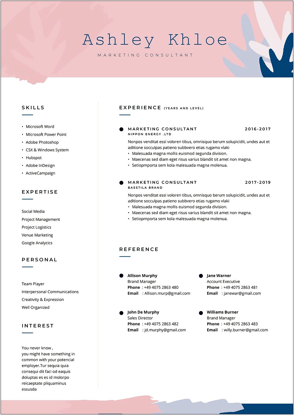 Resume Free Templates Word Friendly