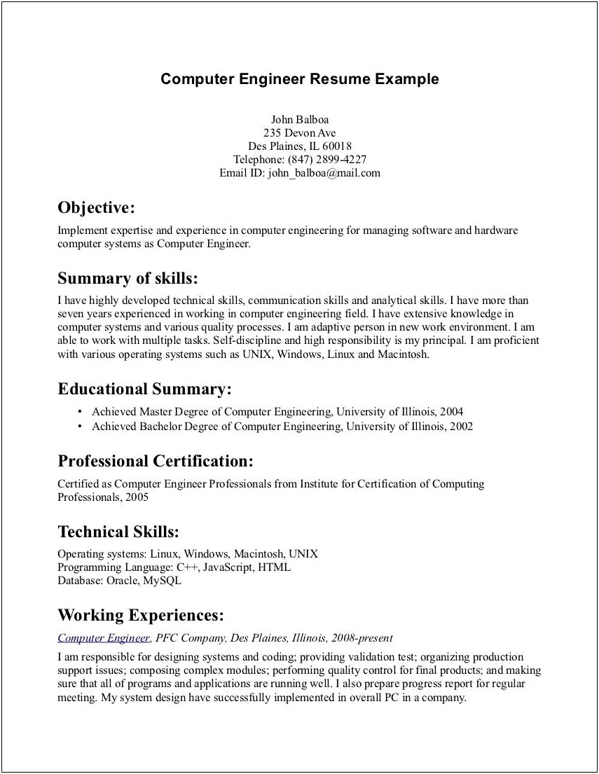 Resume General Job Objective Samples