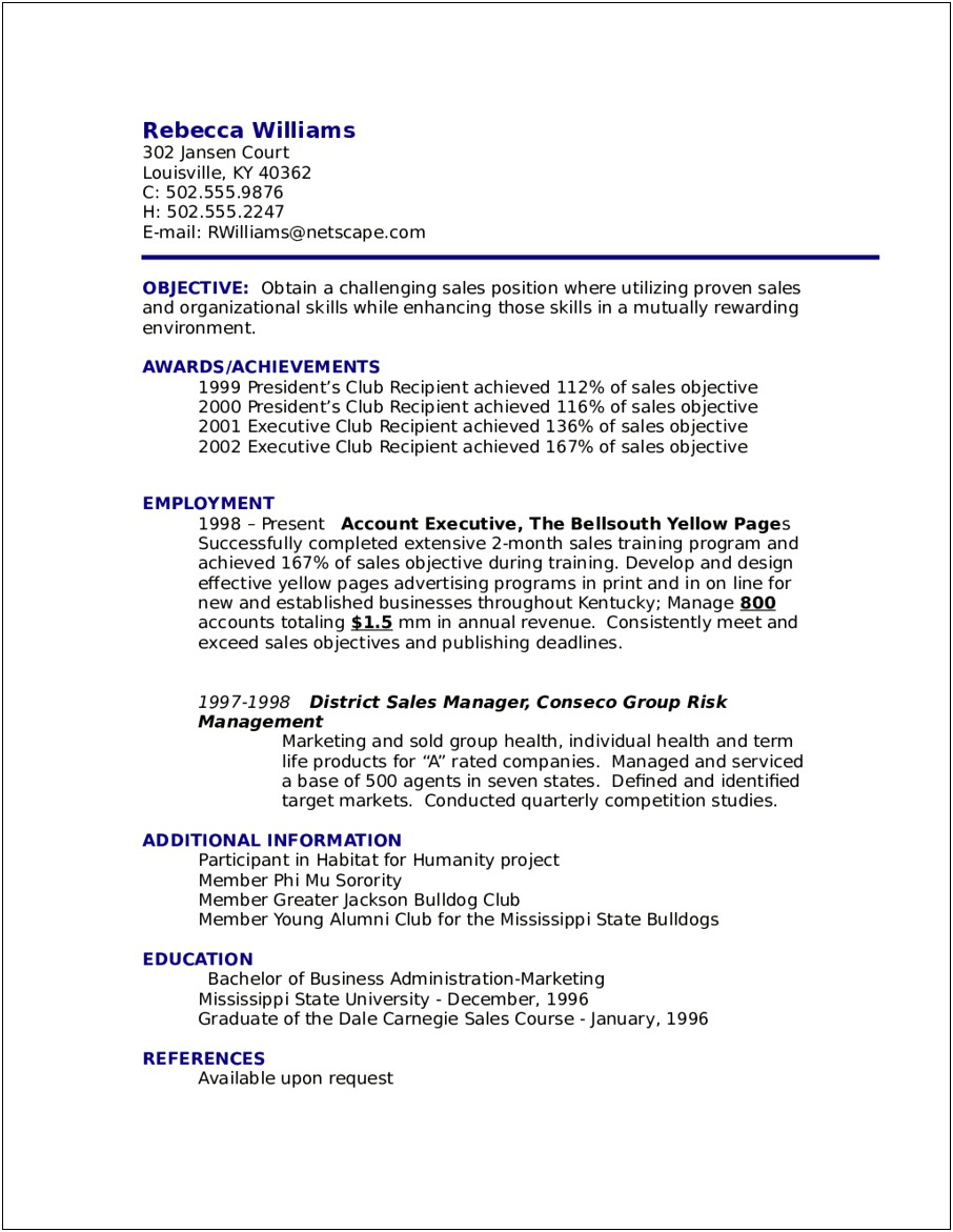Resume General Objective Statement Examples