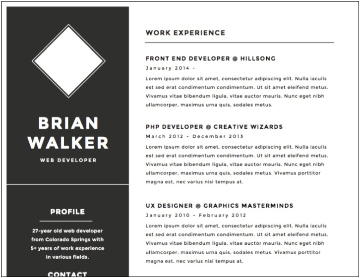 Resume Graphic Design Template Free