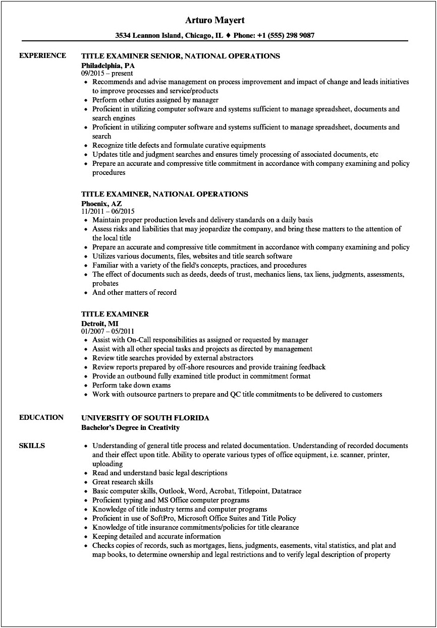 Resume Help For Job Titles