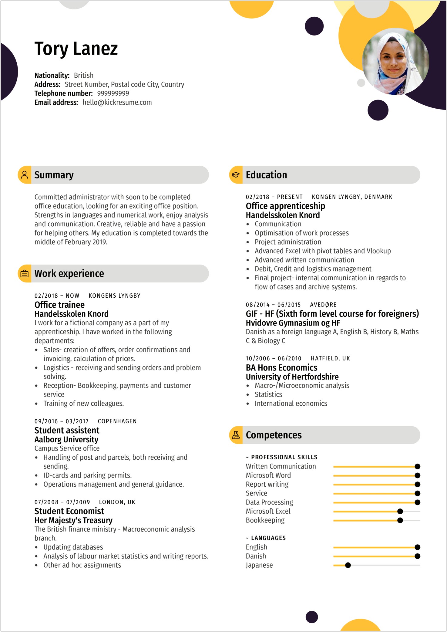 Resume Helped Internal Clients With Work