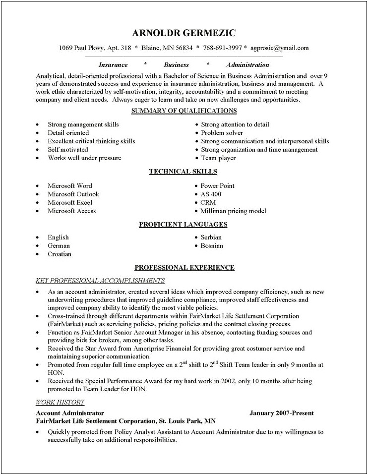 Resume Introduction For Career Change Examples