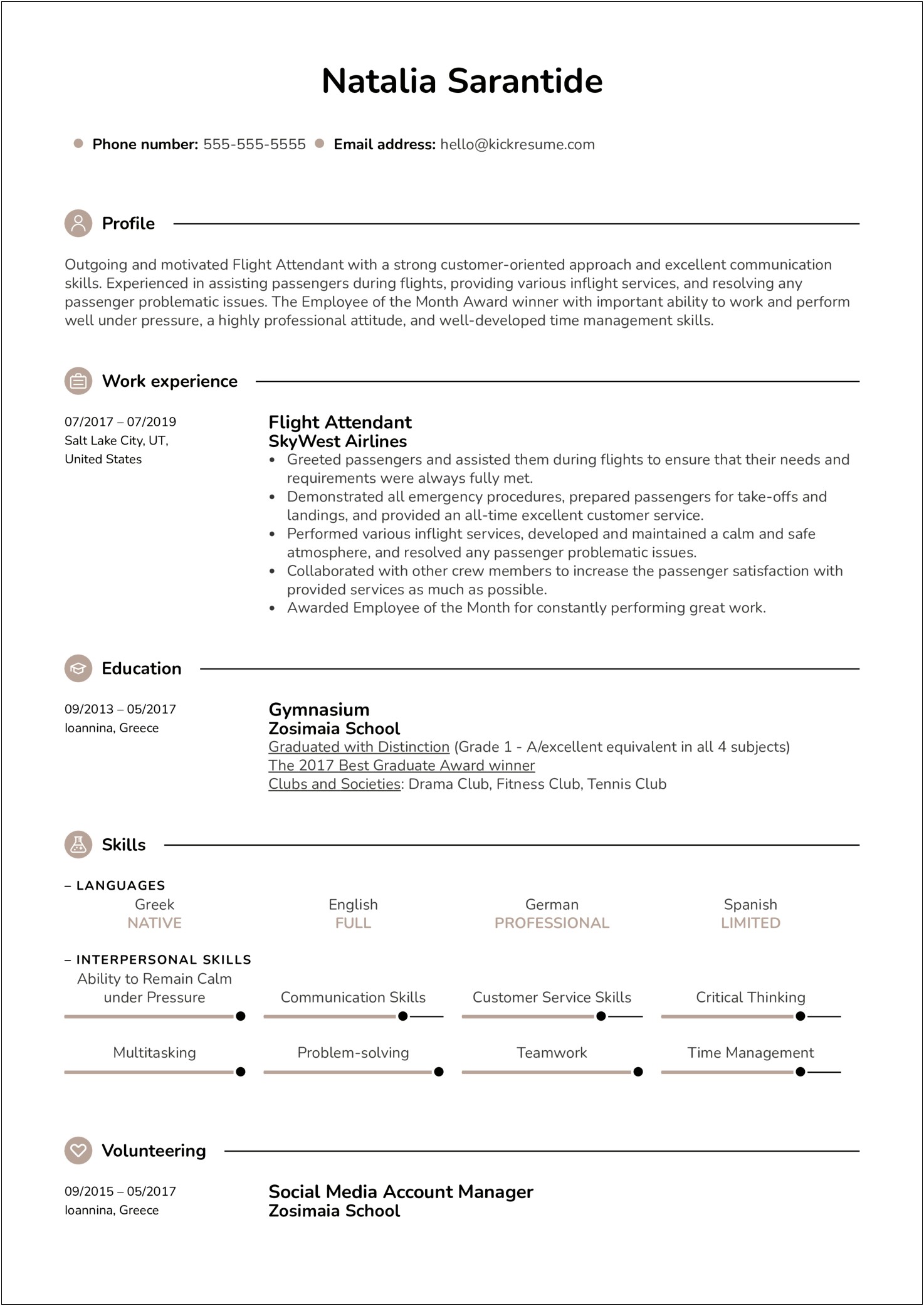 Resume Job Description Examples Aviation