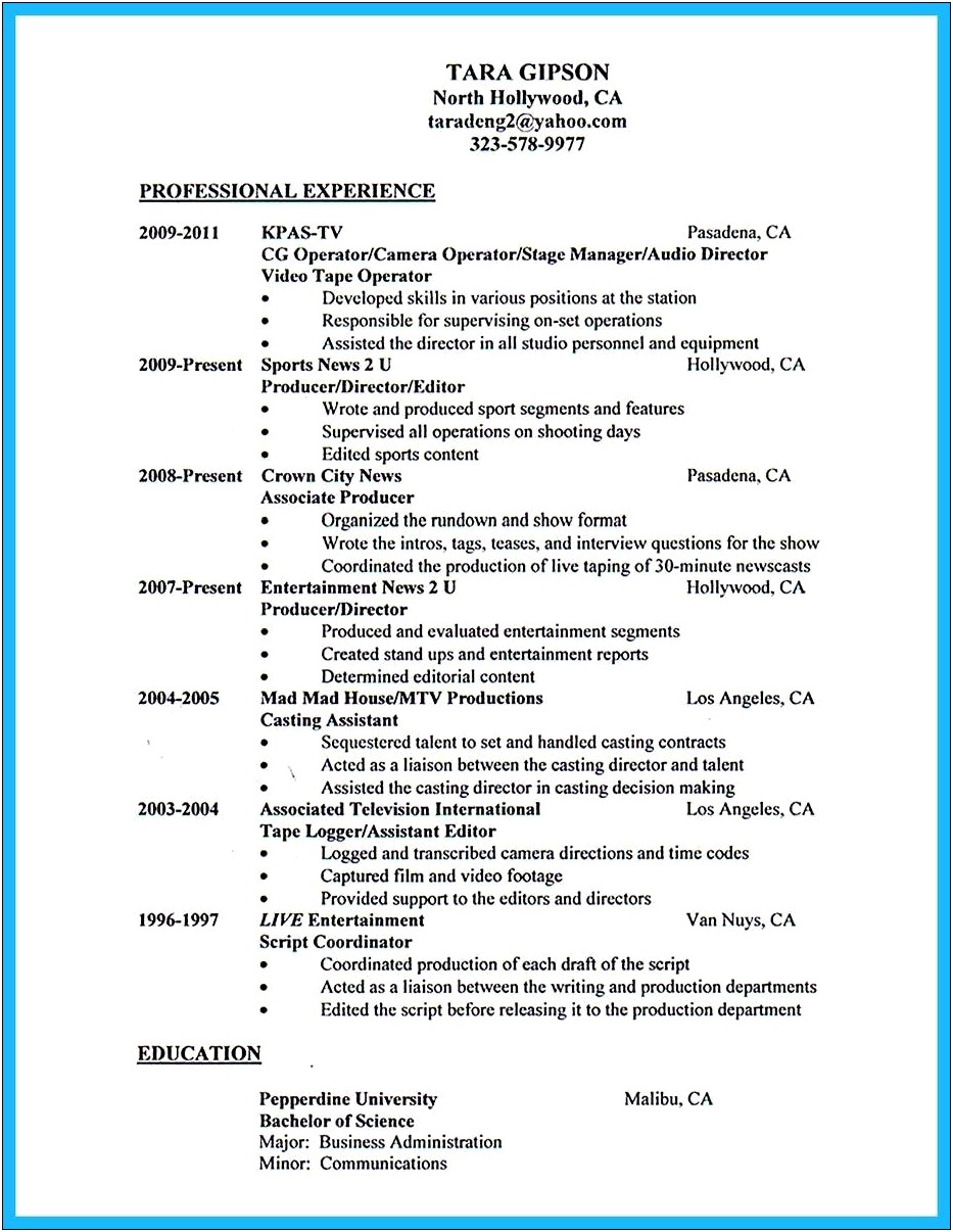Resume Job Description For Assembler