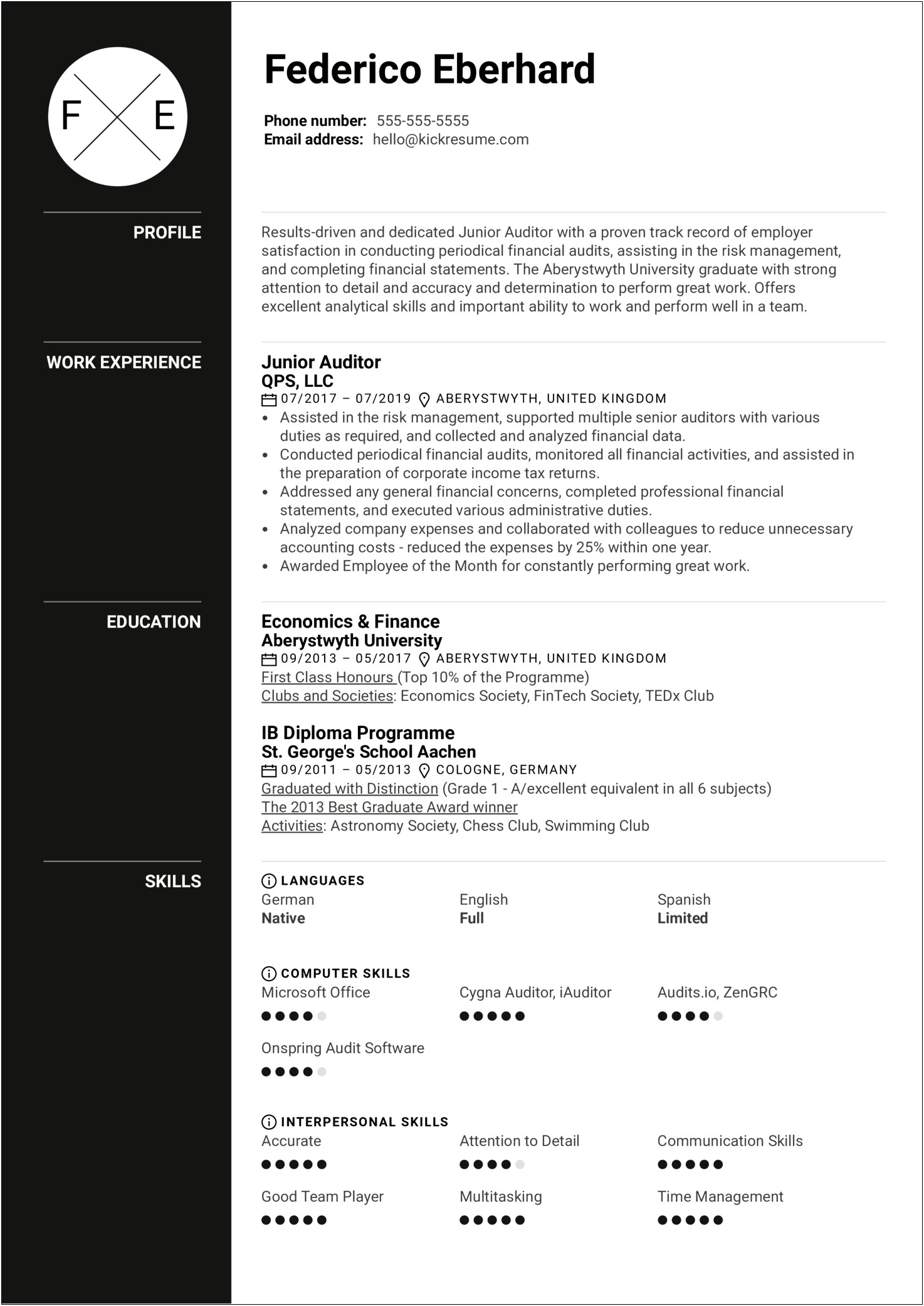 Resume Job Description For Auditor