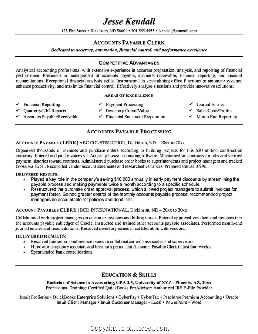 Resume Job Summary For Accounts Receivable