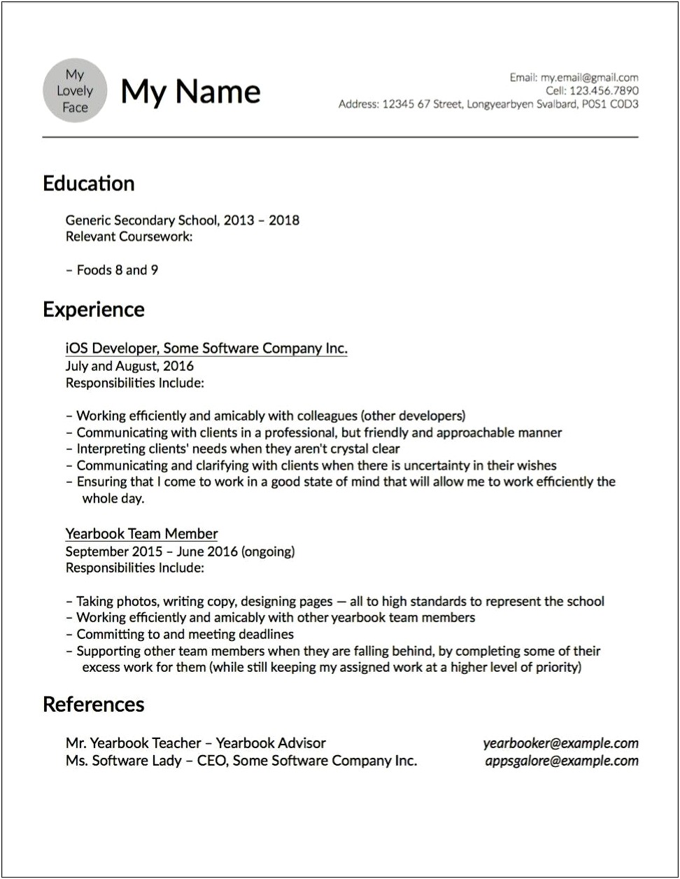Resume Level Of Education For High School