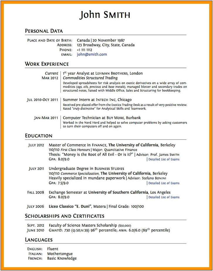 Resume List Grad School You Dropped Out