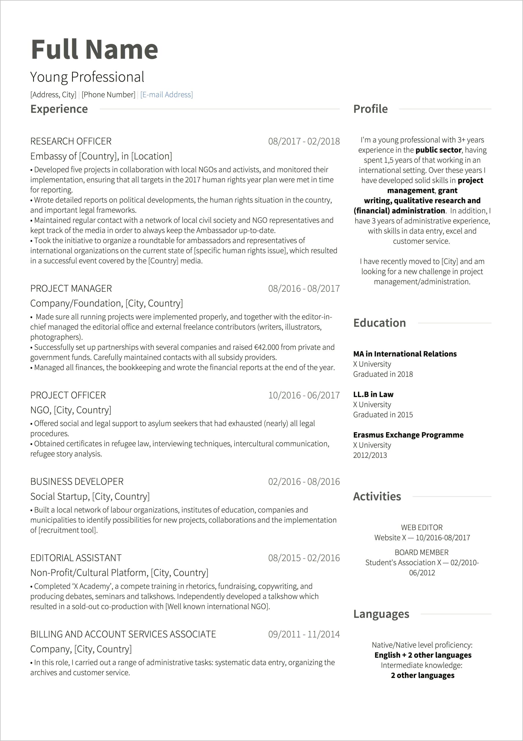 Resume List Job City Reddit