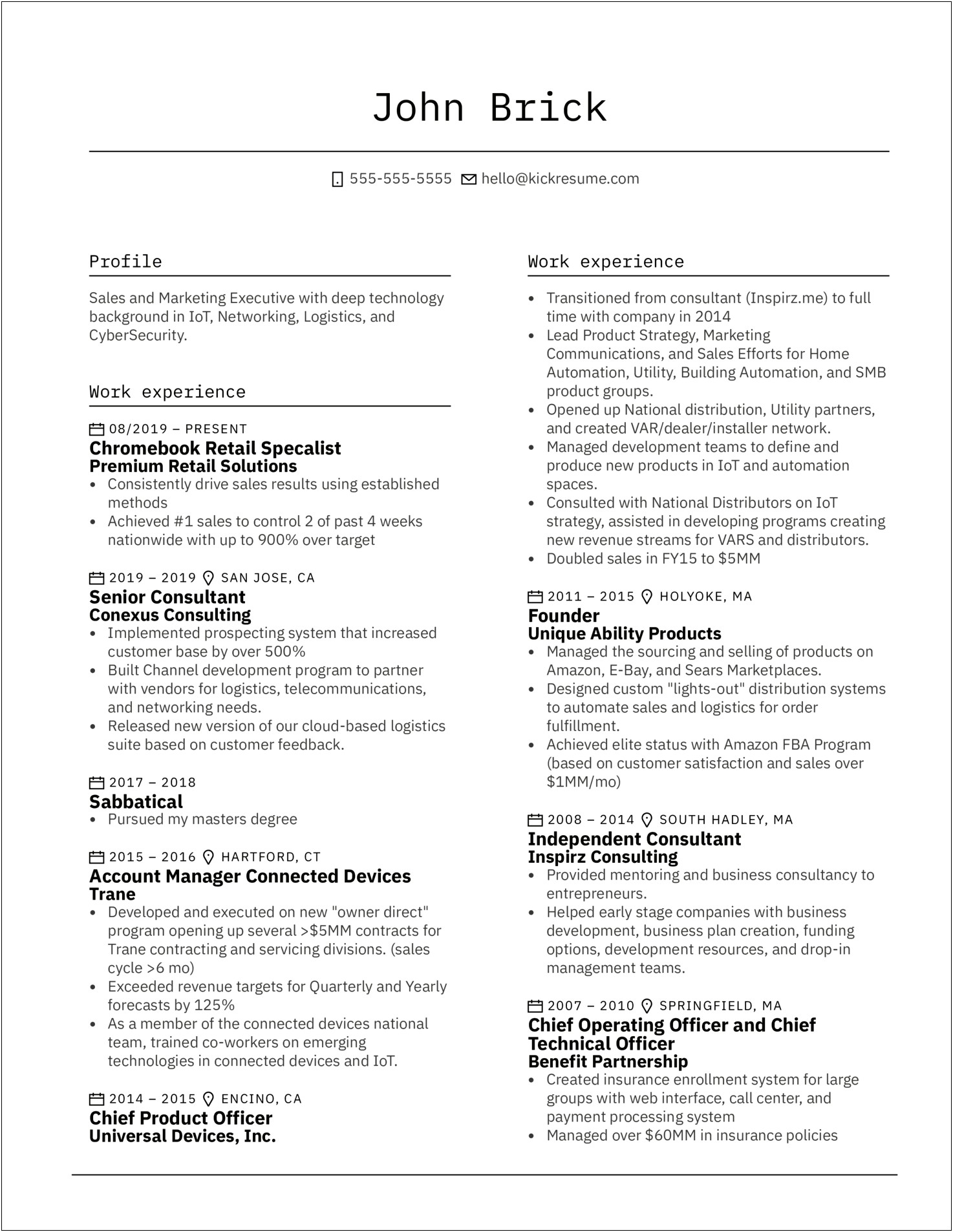 Resume Management Portion Of A Business Plan