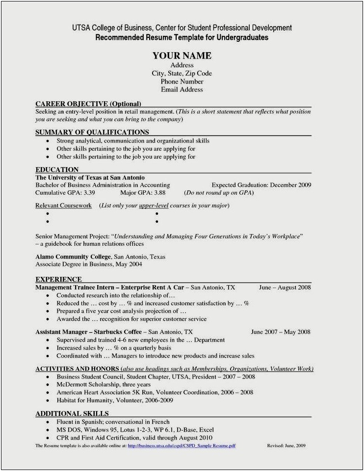 Resume Manager Constantly Receive Recognition For Customer Service