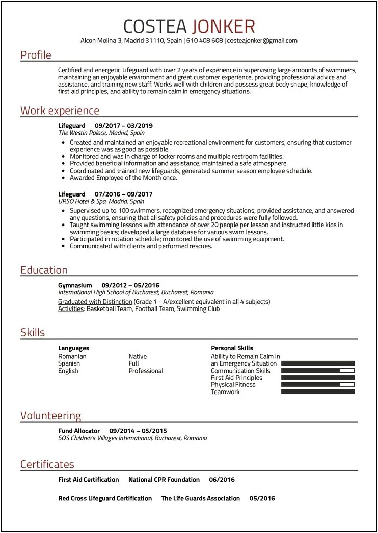 Resume Newest Or Most Relevant Experience First
