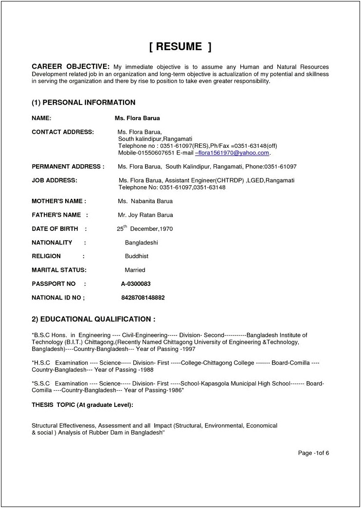 Resume Objective Civil Engineering Internship