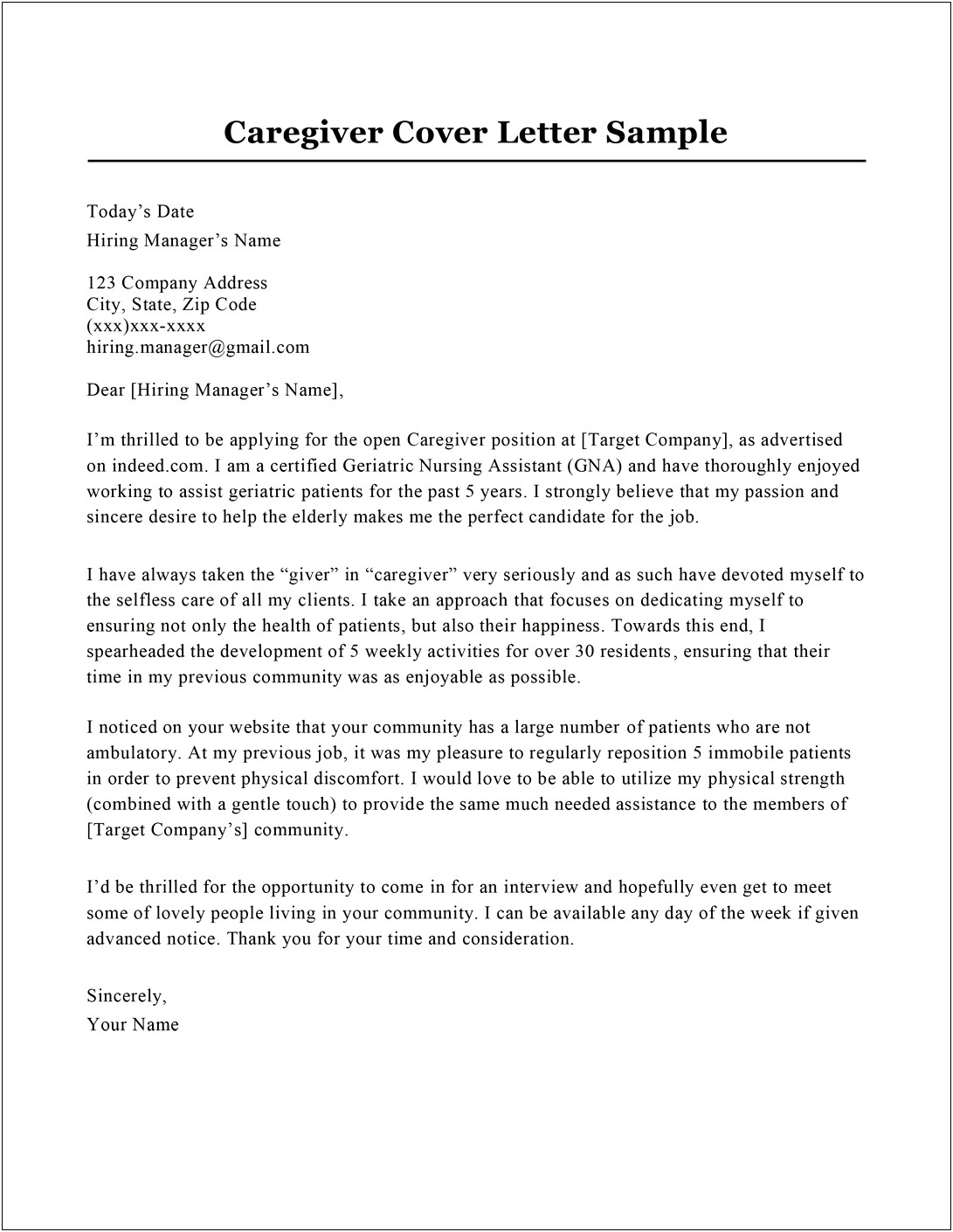 Resume Objective Daycare Cover Letter