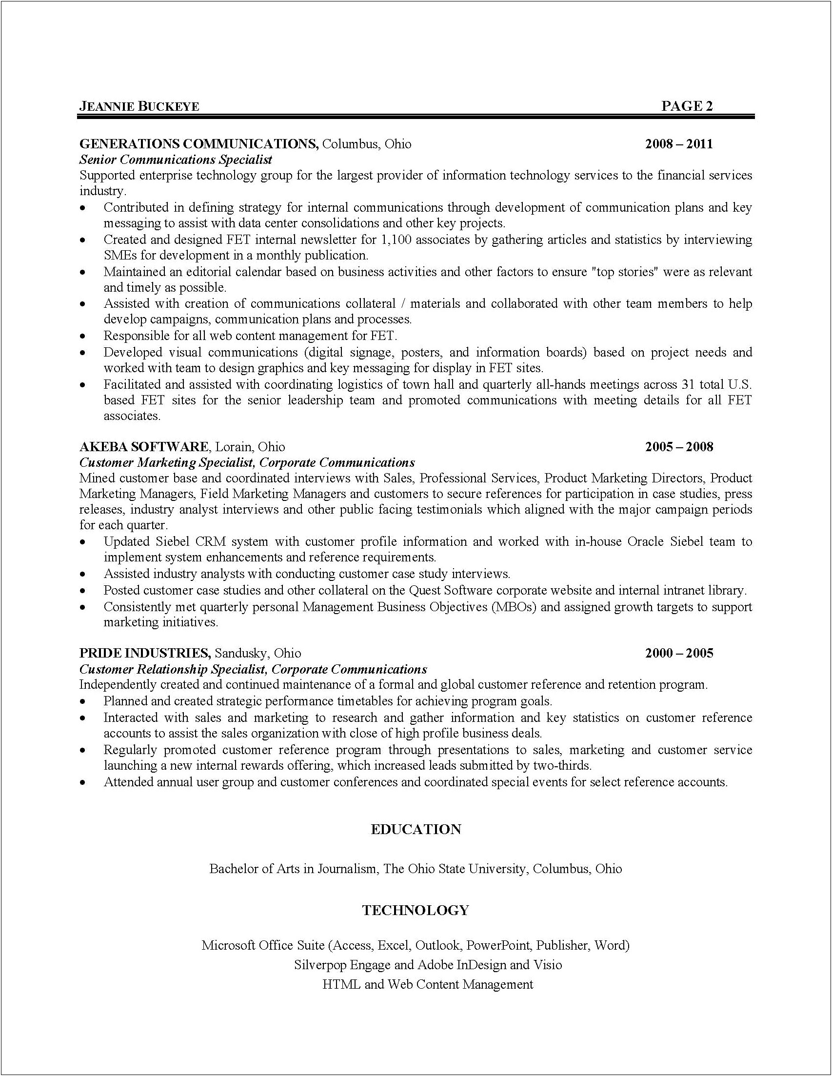 Resume Objective Department Of State