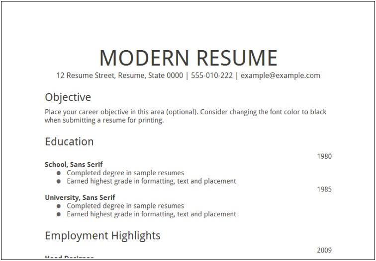 Resume Objective Examples For Any Position