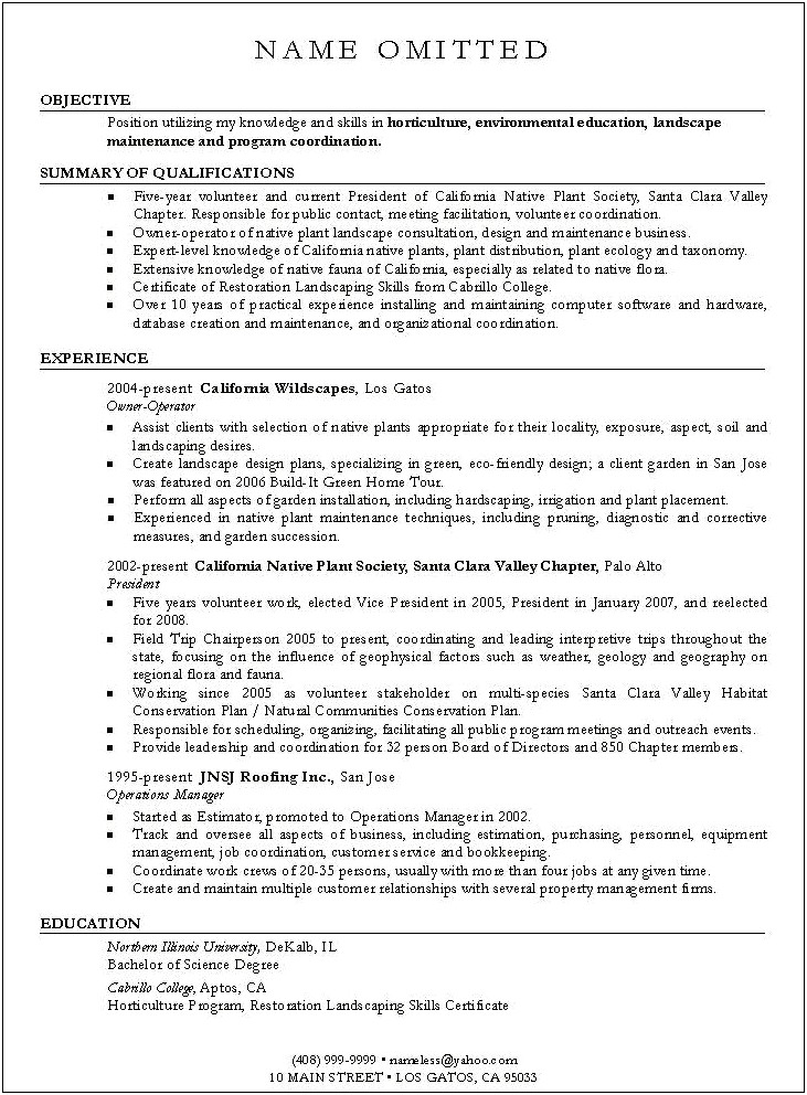 Resume Objective Examples For Architects