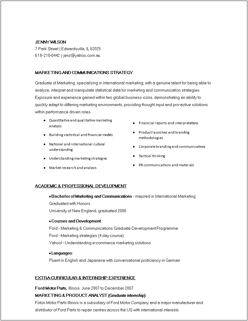 Resume Objective Examples For Entry Level Communications Jobs