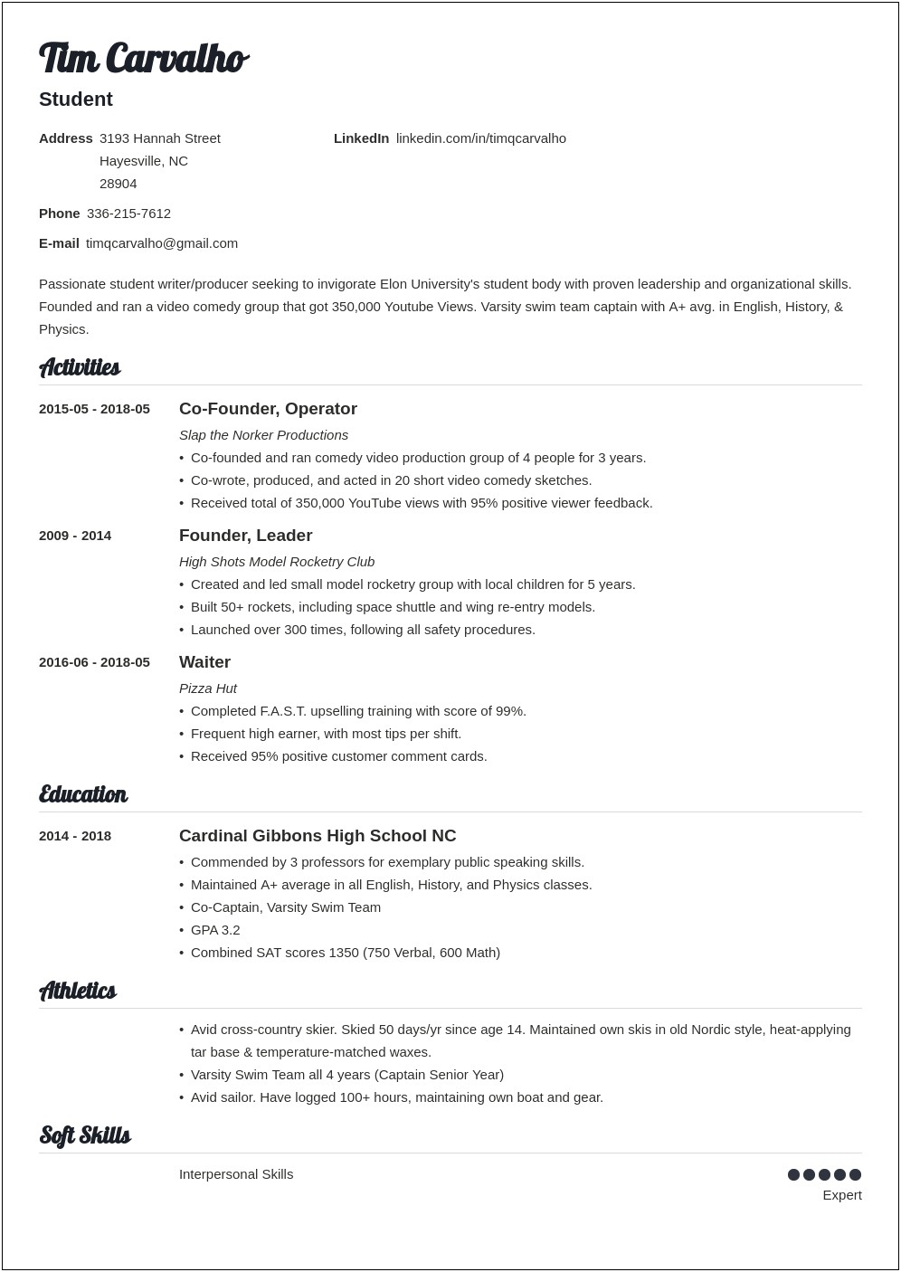 Resume Objective Examples For Higher Education