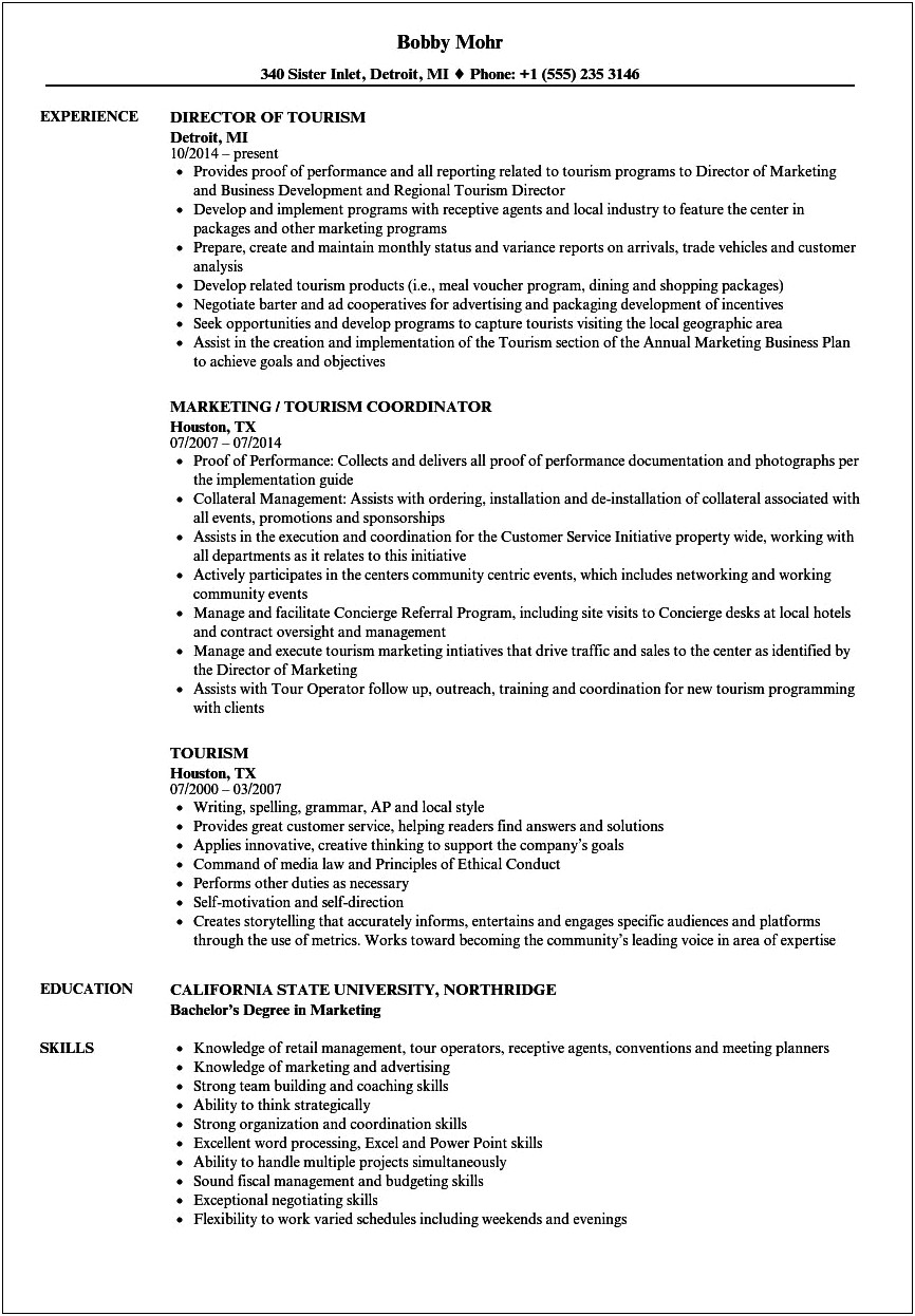 Resume Objective Examples For Hotel Jobs