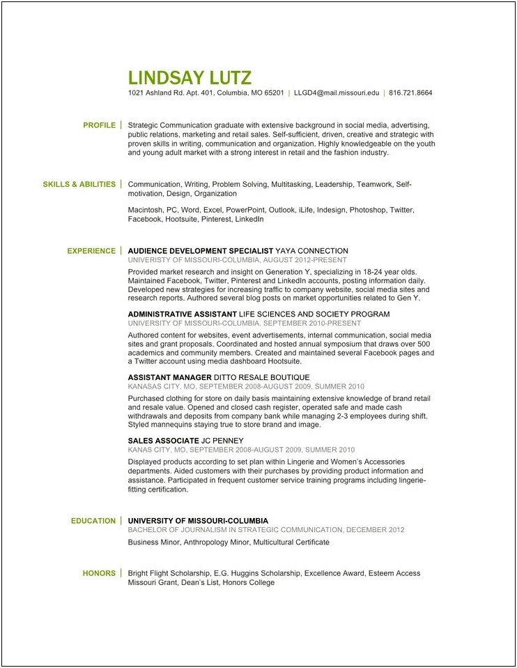 Resume Objective Examples For Merchandising