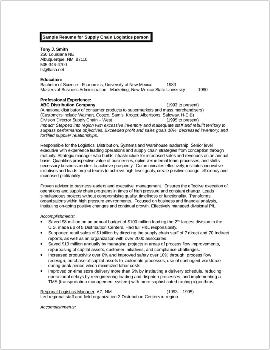 Resume Objective Examples For Non Profit