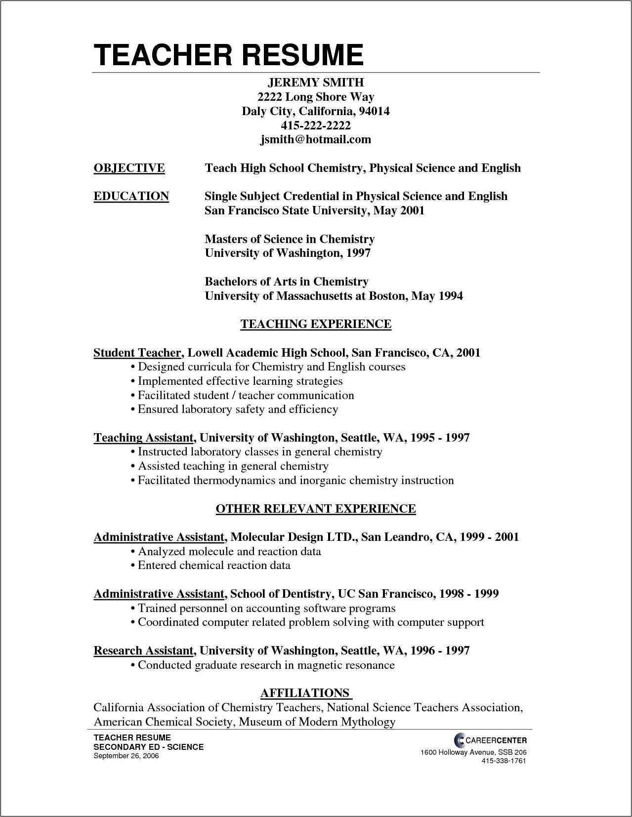 Resume Objective Examples Research Assistant