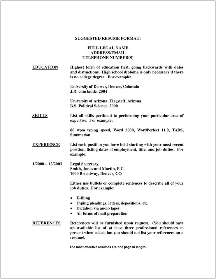 Resume Objective For A School Secretary