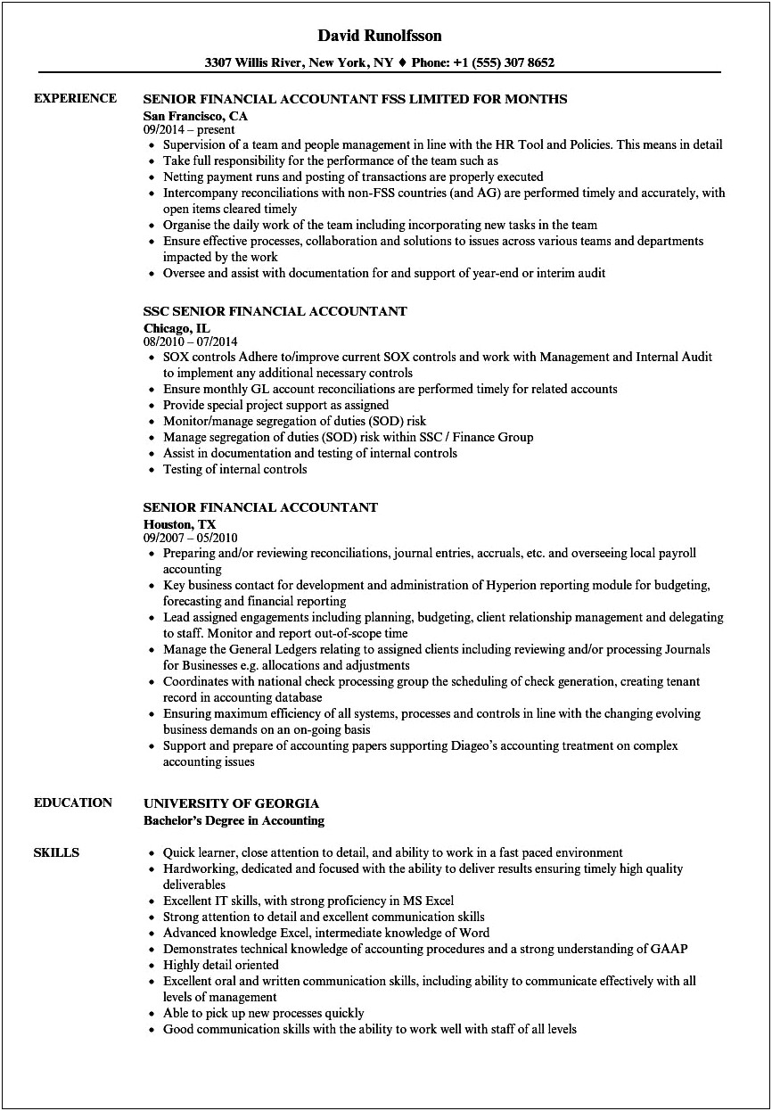 Resume Objective For Advancement Accounting