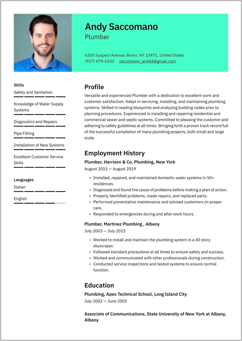 Resume Objective For Apprentice Position