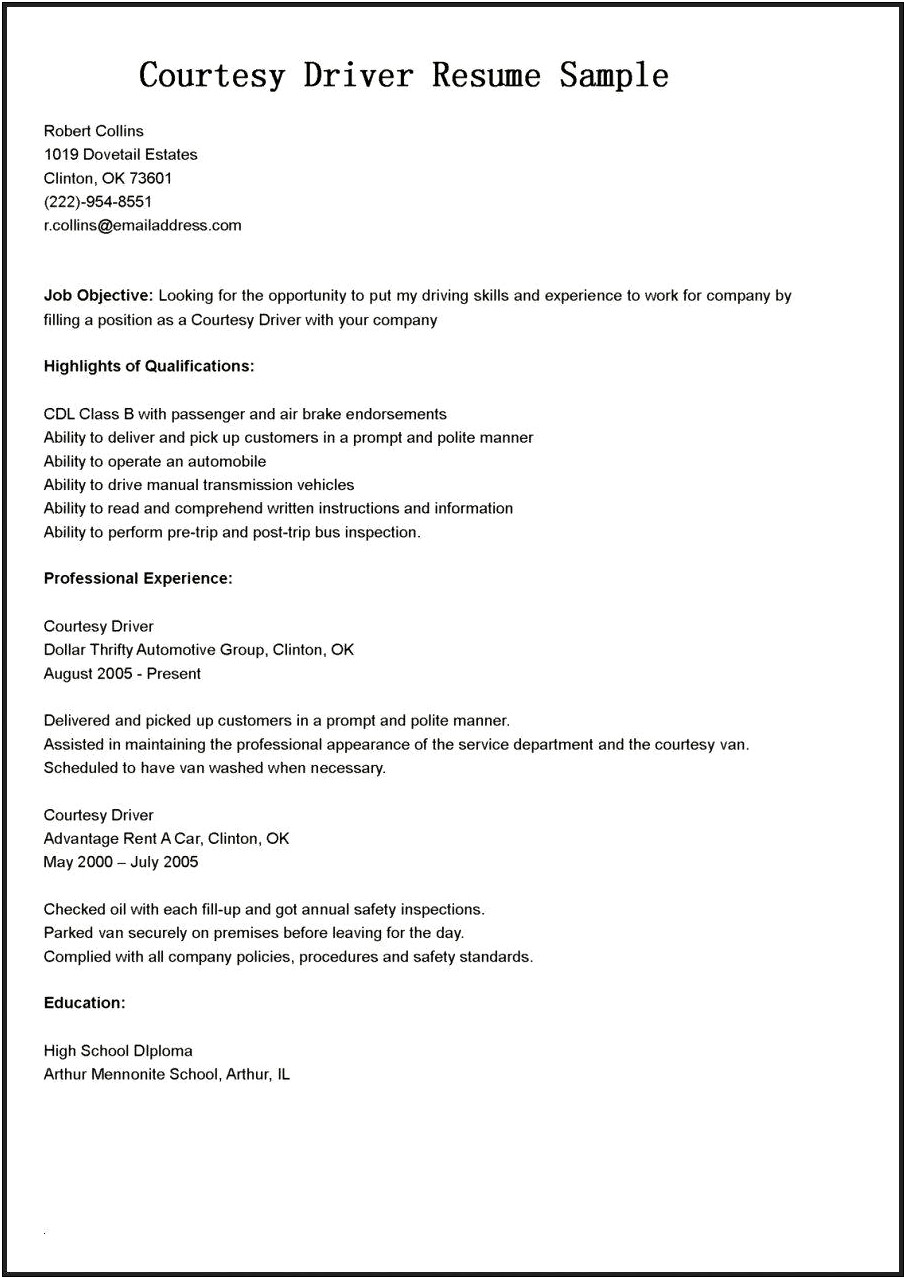Resume Objective For Dispatcher Job