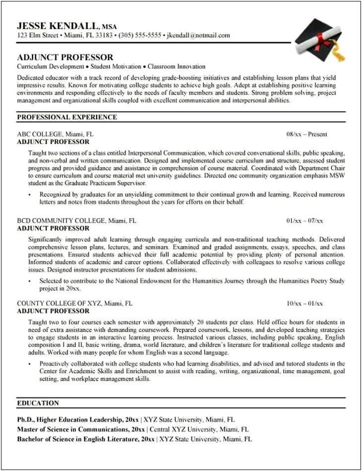 Resume Objective For English Lecturer