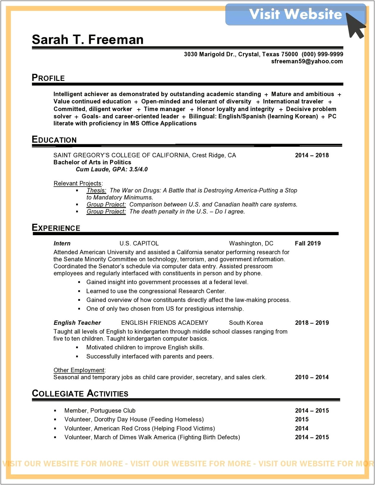 Resume Objective For It Analyst