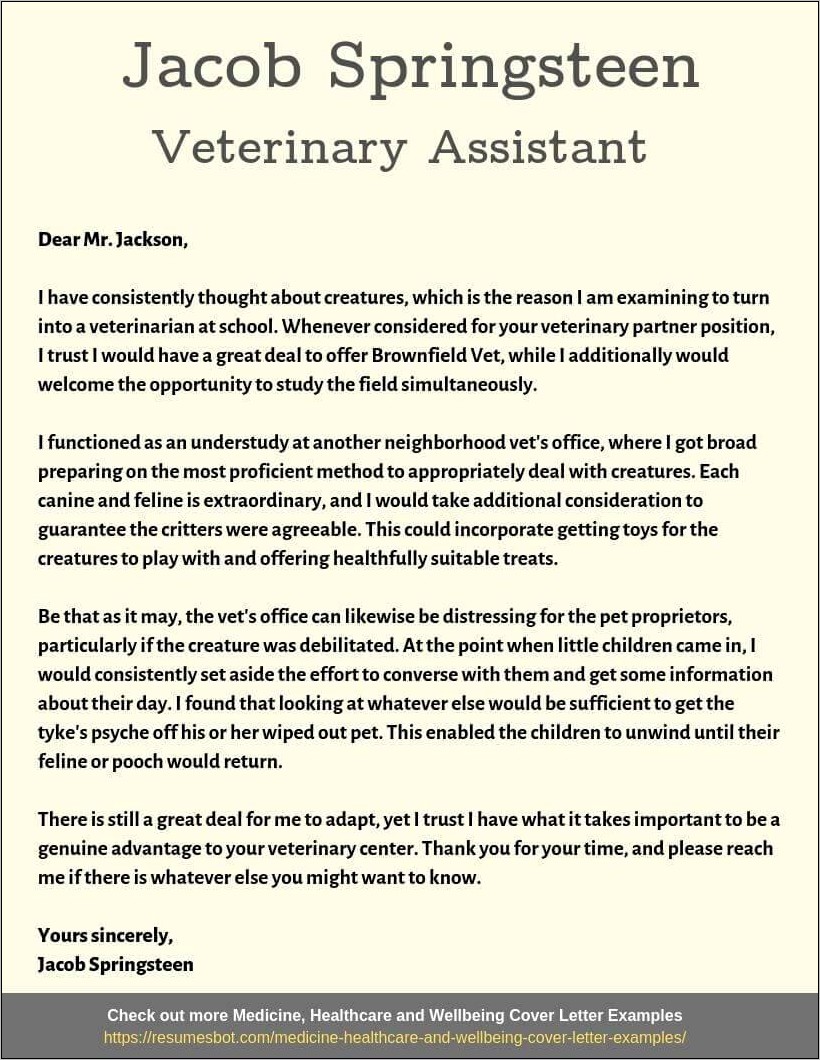 Resume Objective For Kennel Assistant
