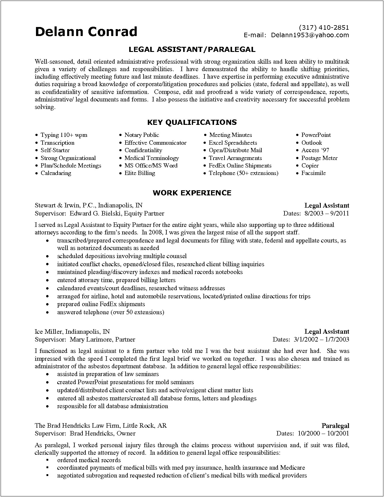 Resume Objective For Legal Administrative Assistant