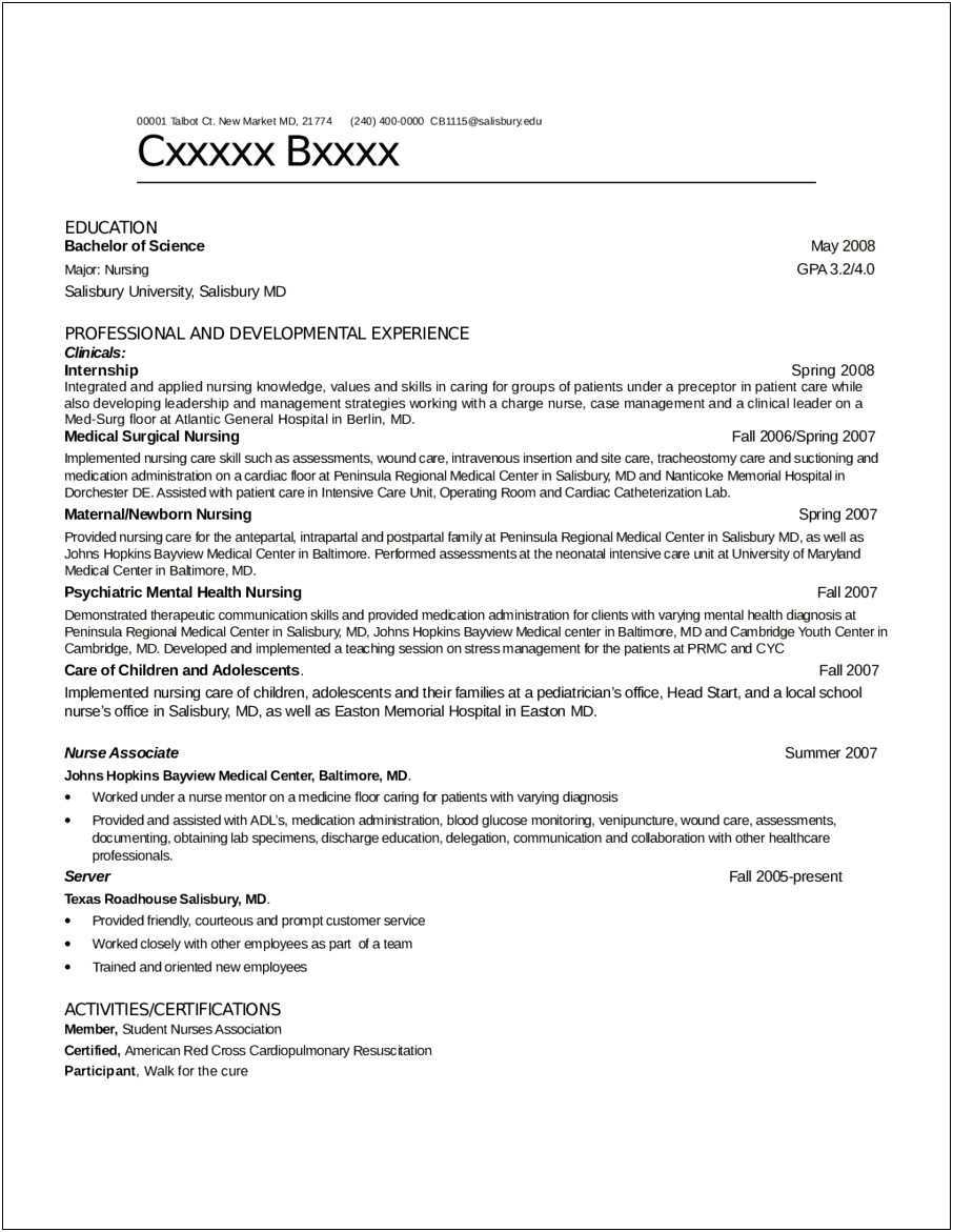 Resume Objective For Lpn Student