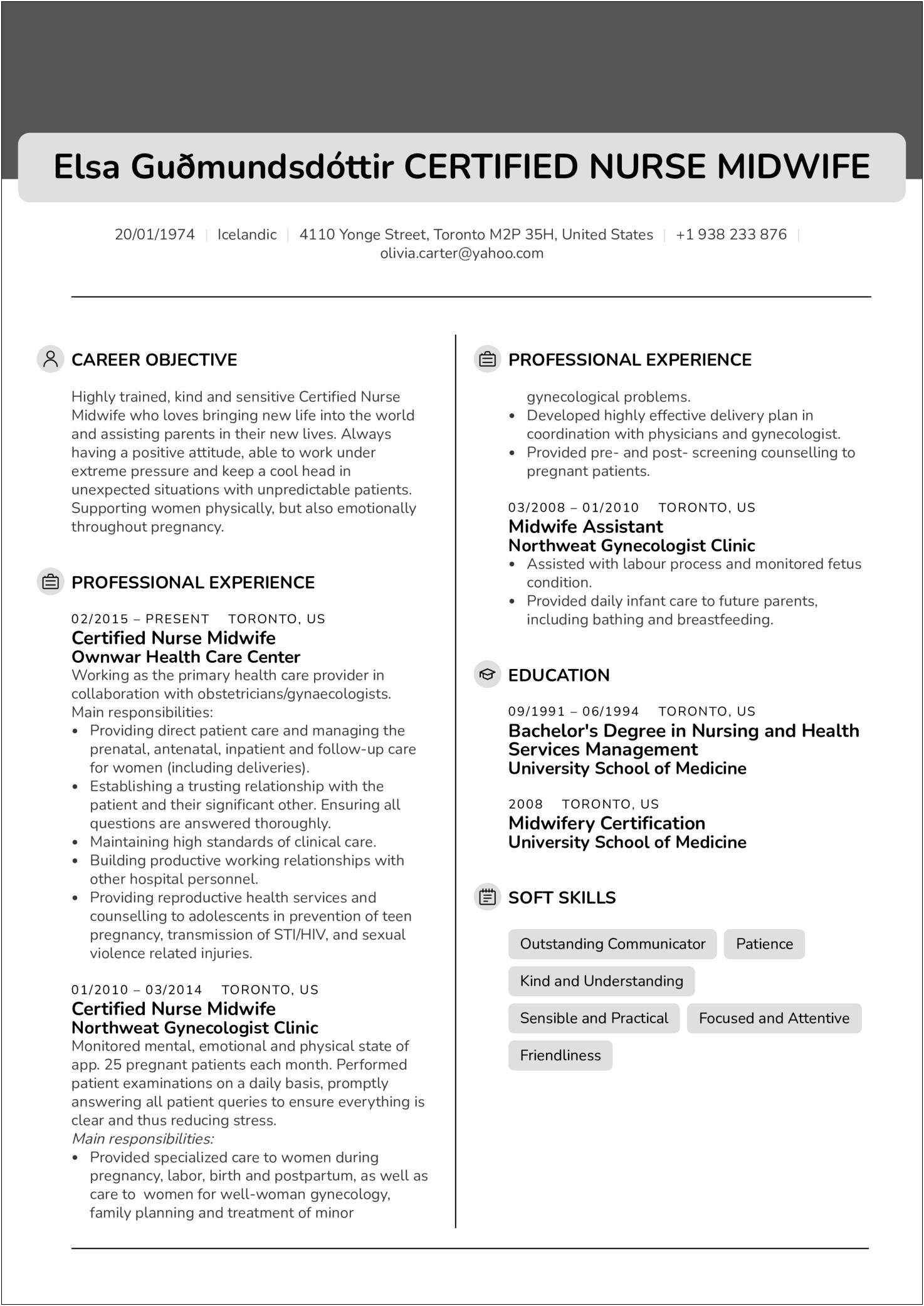 Resume Objective For New Nursing Grad