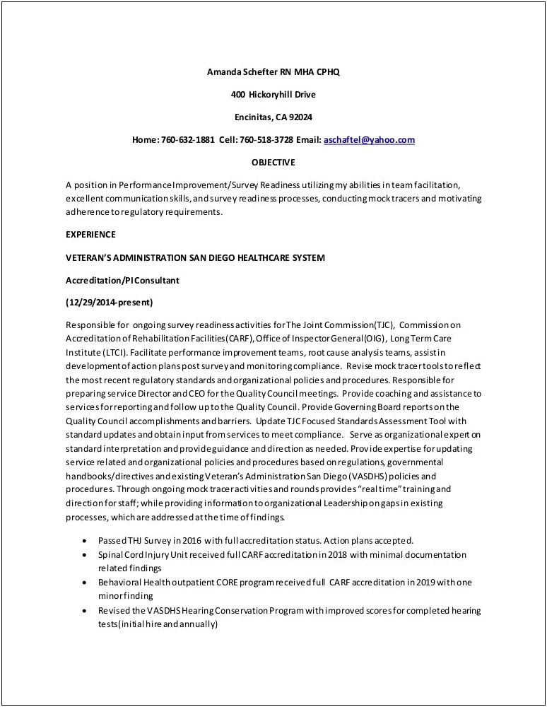 Resume Objective For Nursing Home Surveyor