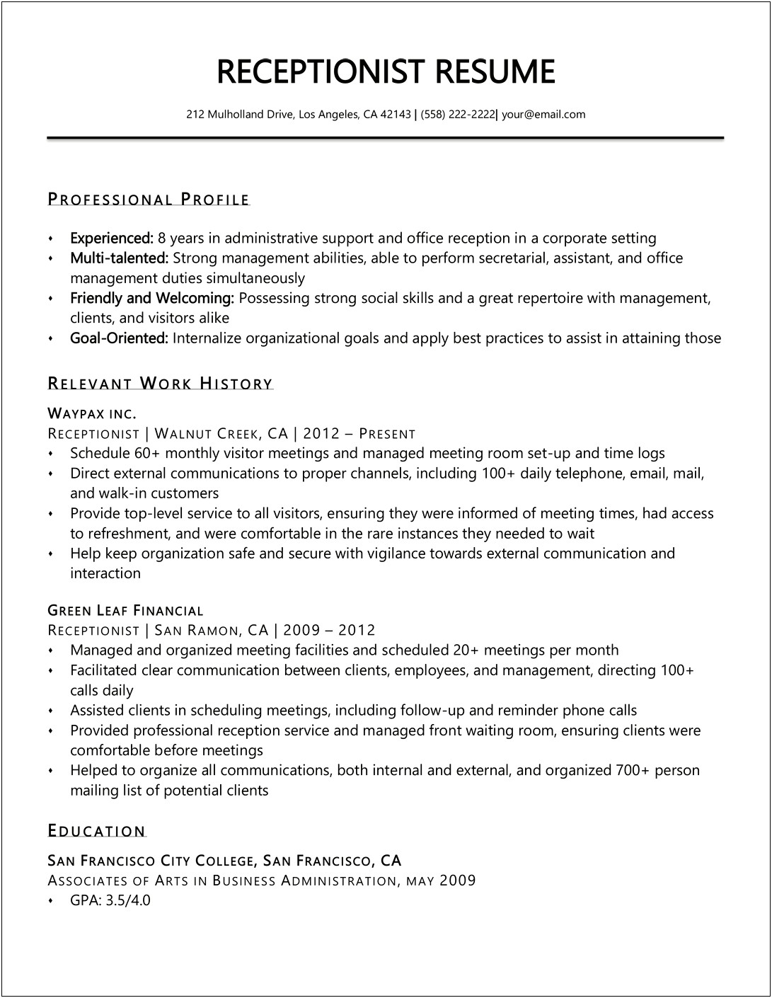 Resume Objective For Office Assistant At A School