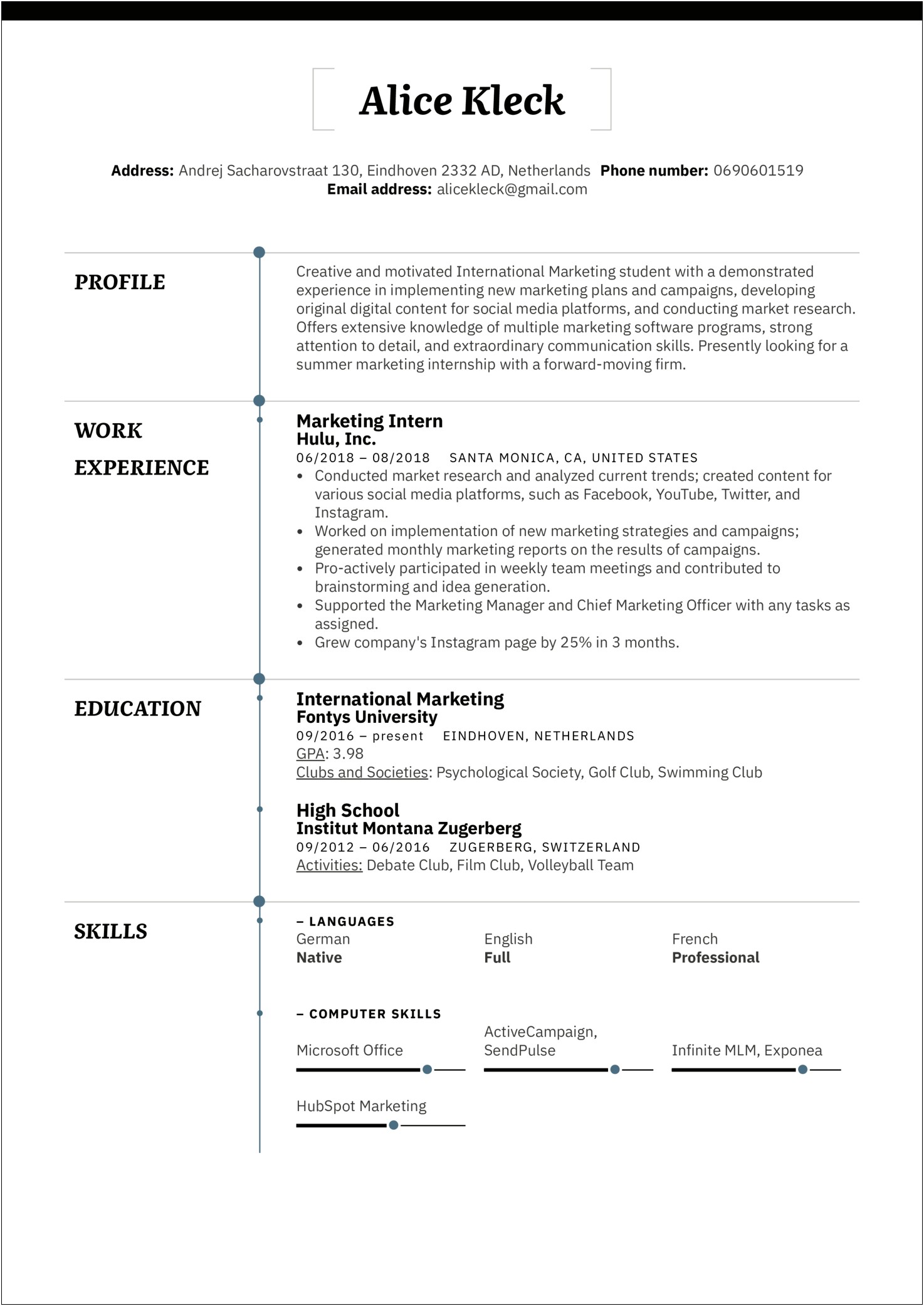 Resume Objective For Ojt Marketing Student