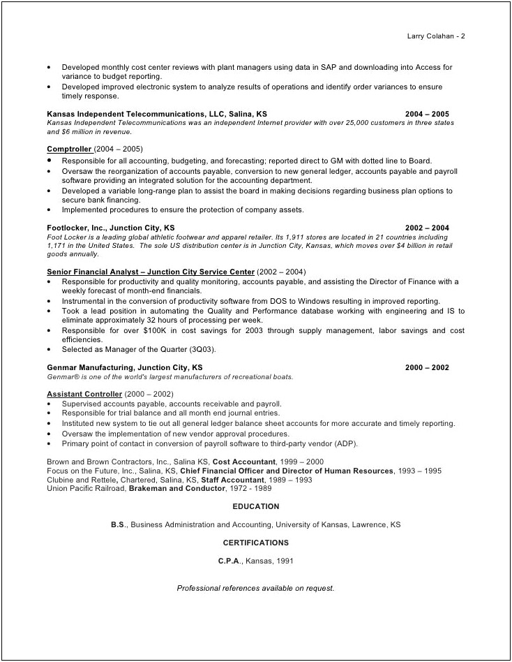Resume Objective For Railroad Conductor