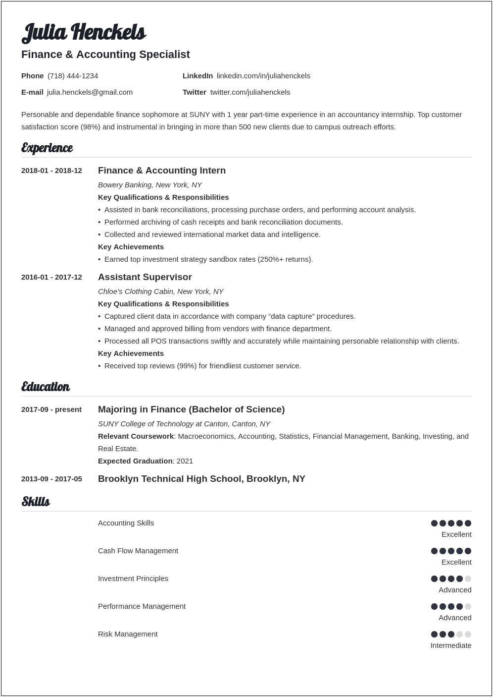 Resume Objective For Student Resume